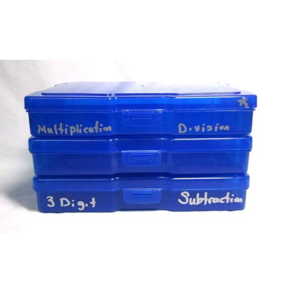 Bright Creations Three Blue Storage Boxes Plastic Transparent Snap Lid 4x6 Inch - Picture 3 of 3